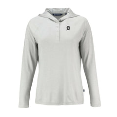 Detroit Tigers Cutter & Buck Women's Coastline Epic Comfort Eco Recycled Raglan Long Sleeve Hoodie T-Shirt - Gray - MLB Online