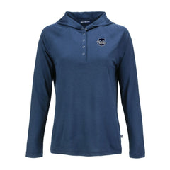 Philadelphia Phillies Cutter & Buck Women's Coastline Epic Comfort Eco Recycled Raglan Long Sleeve Hoodie T-Shirt - Navy - MLB Sale