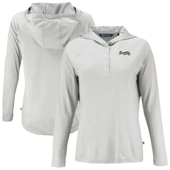 Atlanta Braves Cutter & Buck Women's Coastline Epic Comfort Eco Recycled Raglan Long Sleeve Hoodie T-Shirt - Gray - MLB Online