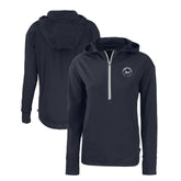 New York Mets Cutter & Buck Women's Daybreak Eco Recycled Half-Zip Hoodie - Navy - MLB Discount