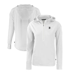 Detroit Tigers Cutter & Buck Women's Daybreak Eco Recycled Half-Zip Hoodie - White - MLB Sale