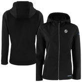 New York Yankees Cutter & Buck Women's Evoke Eco Softshell Recycled Full-Zip Hoodie Jacket - Black - MLB Discount