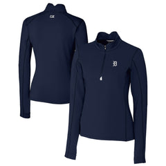 Detroit Tigers Cutter & Buck Women's Traverse Stretch Quarter-Zip Pullover Top - Navy - MLB on Sale