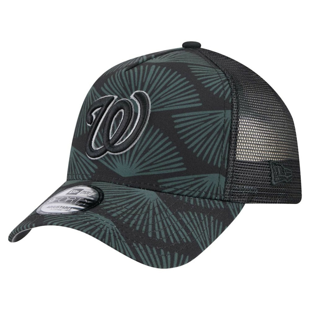 Washington Nationals New Era 9FORTY A-Frame Trucker Adjustable Hat - Black - New Era Online