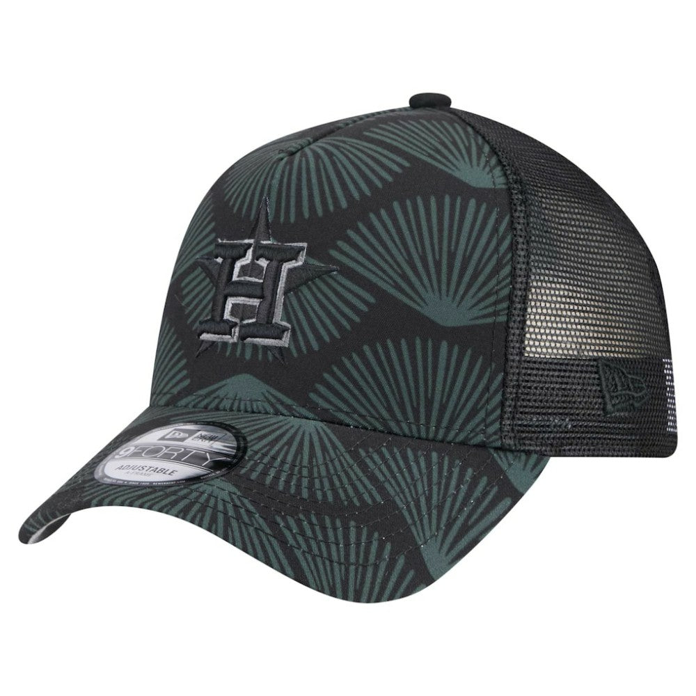 Houston Astros New Era 9FORTY A-Frame Trucker Adjustable Hat - Black - New Era Lifestyle