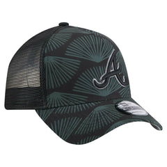 Atlanta Braves New Era 9FORTY A-Frame Trucker Adjustable Hat - Black - New Era Online