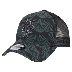New York Mets New Era 9FORTY A-Frame Trucker Adjustable Hat - Black - New Era Sale