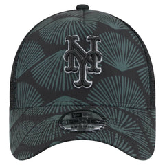 New York Mets New Era 9FORTY A-Frame Trucker Adjustable Hat - Black - New Era Sale