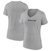 Utah Mammoth Fanatics Women's Wordmark Logo V-Neck T-Shirt - Heather Gray - NHL 201875560
