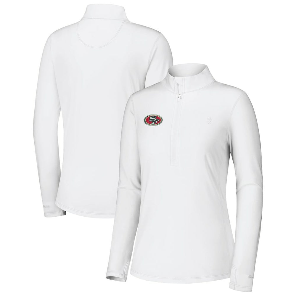 San Francisco 49ers Women's Sport Playa Vista IslandZone Quarter-Zip Jacket White