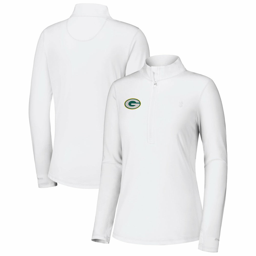 Green Bay Packers Women's Sport Playa Vista IslandZone Quarter-Zip Jacket White