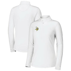 Minnesota Vikings Women's Sport Playa Vista IslandZone Quarter-Zip Jacket White