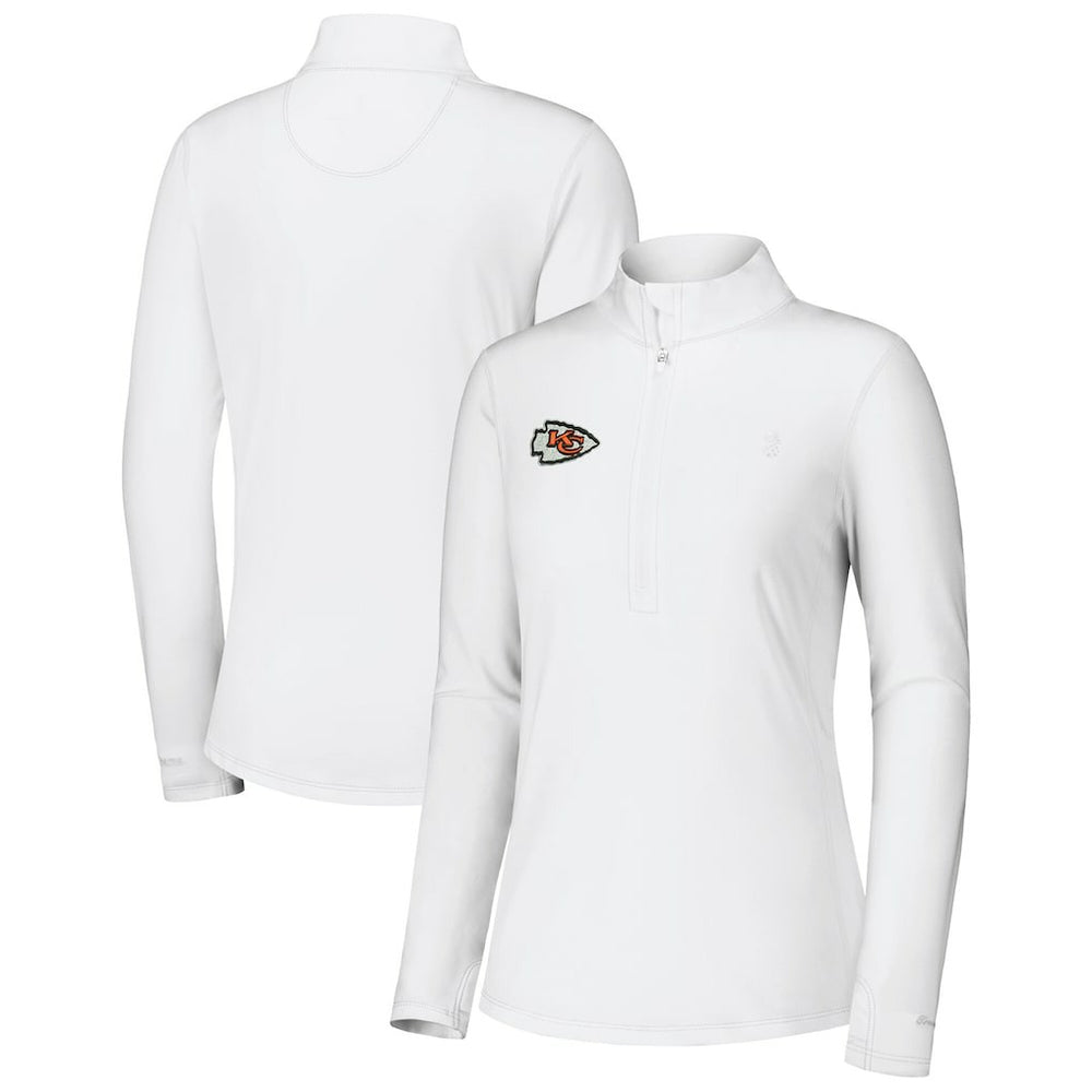 Kansas City Chiefs Women's Sport Playa Vista IslandZone Quarter-Zip Jacket White