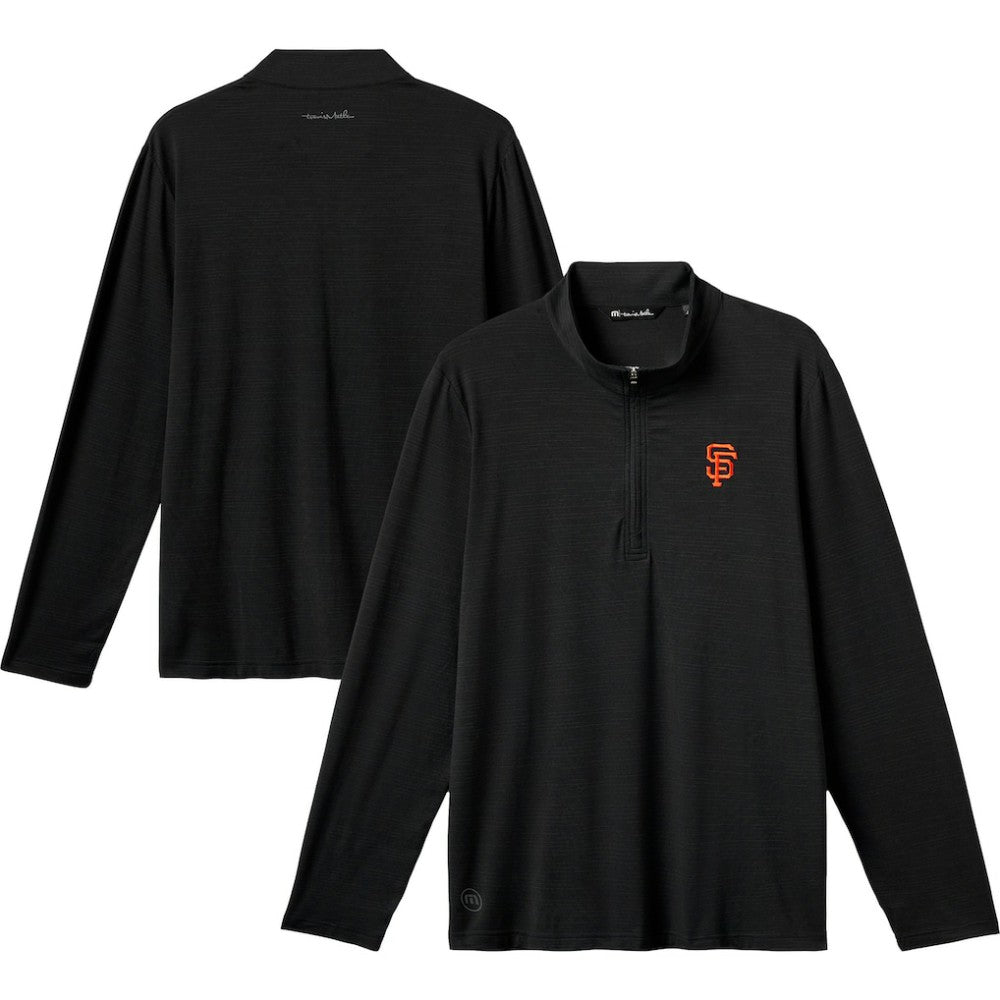 San Francisco Giants TravisMathew The Heater Quarter-Zip Pullover Top - Black - MLB Discount