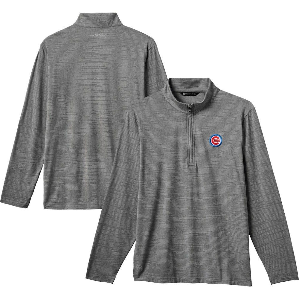 Chicago Cubs TravisMathew The Heater Quarter-Zip Pullover Top - Gray - MLB Discount
