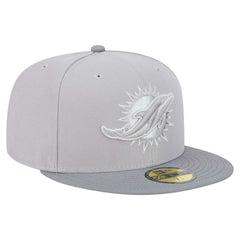 Miami Dolphins New Era Iron Cloud 59FIFTY Fitted Hat Gray/Graphite