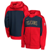 New Orleans Pelicans Youth Authentic On-Court Showtime Performance Full-Zip Hoodie Red/Navy | Nike discount