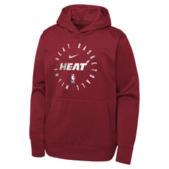 Miami Heat Youth Performance Practice Spotlight Pullover Hoodie Red | Nike for sale