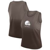 Cleveland Browns WEAR by Erin Andrews x Gracie Hunt Women's Ombre Tank Top Brown
