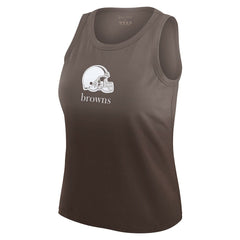 Cleveland Browns WEAR by Erin Andrews x Gracie Hunt Women's Ombre Tank Top Brown