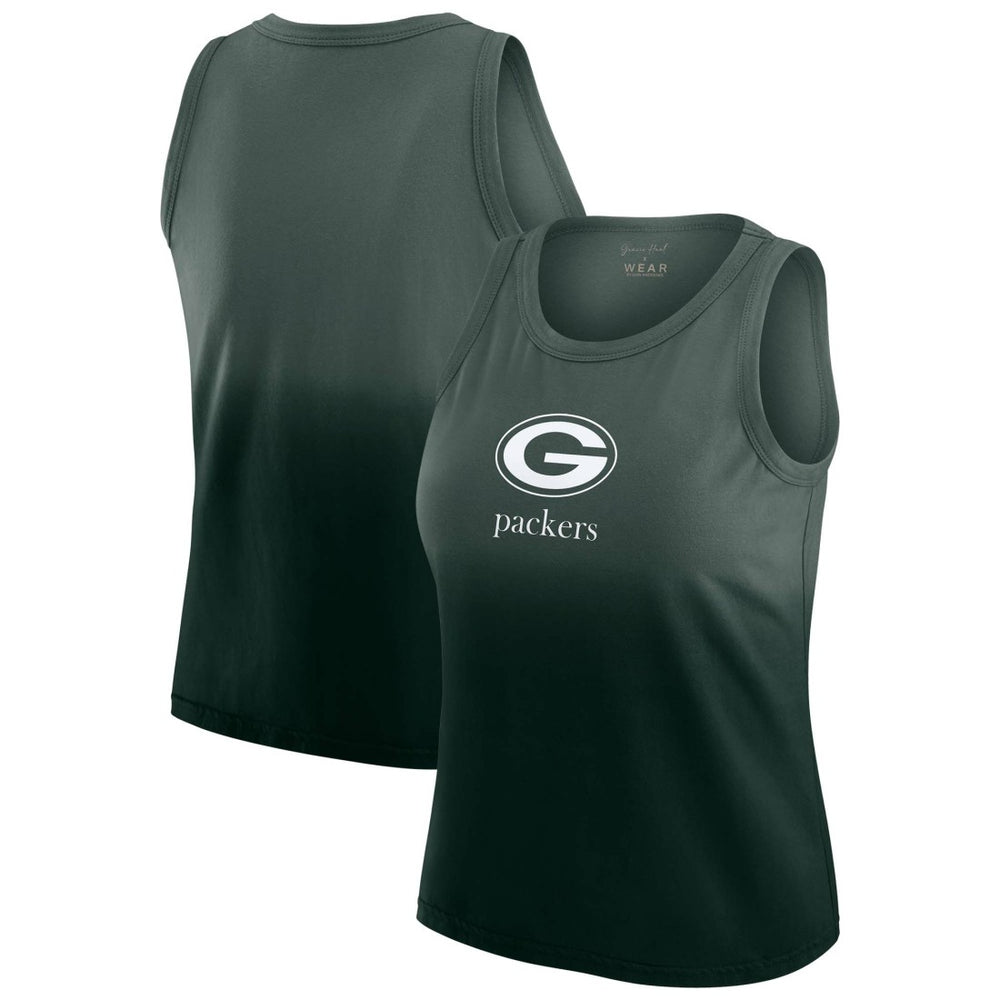 Green Bay Packers WEAR by Erin Andrews x Gracie Hunt Women's Ombre Tank Top Green