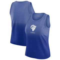 Los Angeles Rams WEAR by Erin Andrews x Gracie Hunt Women's Ombre Tank Top Royal