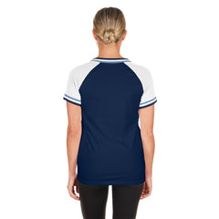 Tampa Bay Rays New Era Women's Gameday Raglan V-Neck T-Shirt - Navy - New Era Lifestyle