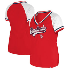 St. Louis Cardinals New Era Women's Gameday Raglan V-Neck T-Shirt - Red - New Era Sale