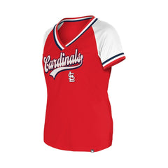 St. Louis Cardinals New Era Women's Gameday Raglan V-Neck T-Shirt - Red - New Era Sale