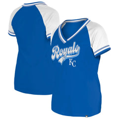 Kansas City Royals New Era Women's Gameday Raglan V-Neck T-Shirt - Royal - New Era Lifestyle