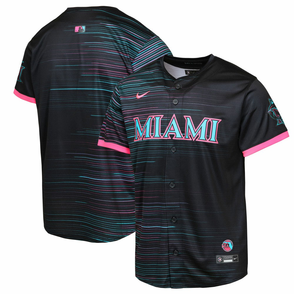 Miami Marlins Youth 2025 City Connect Limited Jersey - Black - MLB Lifestyle