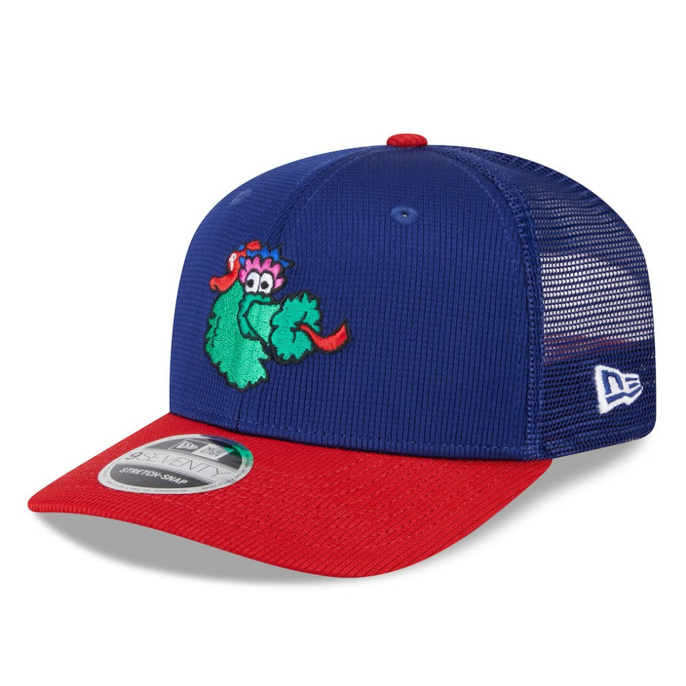 Philadelphia Phillies New Era 2025 Batting Practice 9SEVENTY Stretch-Snap Trucker Hat - Royal/Red - New Era Online