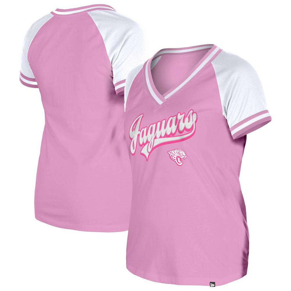 Jacksonville Jaguars New Era Women's Mommy & Me V-Neck T-Shirt Pink