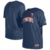 Minnesota Twins New Era Throwback Pinstripe T-Shirt - Navy - New Era Discount