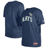 Tampa Bay Rays New Era Throwback Pinstripe T-Shirt - Navy - New Era Sale