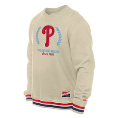 Philadelphia Phillies New Era Throwback Pullover Sweatshirt - Cream - New Era Sale