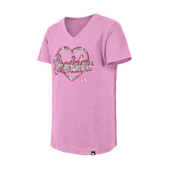 Nashville Predators New Era Girl's Youth Flip Sequin V-Neck T-Shirt - Pink - NHL 201889026