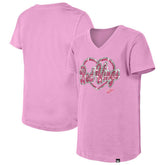 Detroit Red Wings New Era Girl's Youth Flip Sequin V-Neck T-Shirt - Pink - NHL 201889030