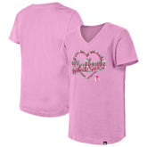 Chicago Blackhawks New Era Girl's Youth Flip Sequin V-Neck T-Shirt - Pink - NHL 201889032