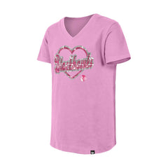 Chicago Blackhawks New Era Girl's Youth Flip Sequin V-Neck T-Shirt - Pink - NHL 201889032