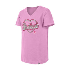 Chicago Blackhawks New Era Girl's Youth Flip Sequin V-Neck T-Shirt - Pink - NHL 201889032