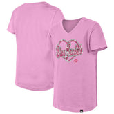 Columbus Blue Jackets New Era Girl's Youth Flip Sequin V-Neck T-Shirt - Pink - NHL 201889036