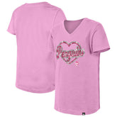 Pittsburgh Penguins New Era Girl's Youth Flip Sequin V-Neck T-Shirt - Pink - NHL 201889037