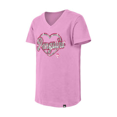 Pittsburgh Penguins New Era Girl's Youth Flip Sequin V-Neck T-Shirt - Pink - NHL 201889037
