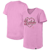 Seattle Kraken New Era Girl's Youth Flip Sequin V-Neck T-Shirt - Pink - NHL 201889044
