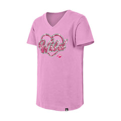 Minnesota Wild New Era Girl's Youth Flip Sequin V-Neck T-Shirt - Pink - NHL 201889048