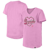 Boston Bruins New Era Girl's Youth Flip Sequin V-Neck T-Shirt - Pink - NHL 201889051