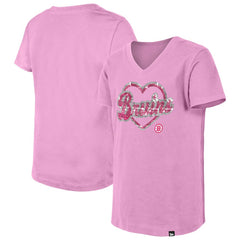 Boston Bruins New Era Girl's Youth Flip Sequin V-Neck T-Shirt - Pink - NHL 201889051