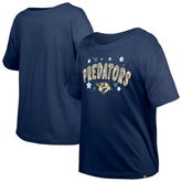Nashville Predators New Era Girl's Youth Flip Sequin T-Shirt - Navy - NHL 201889067