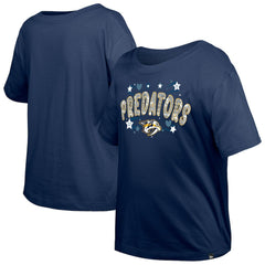 Nashville Predators New Era Girl's Youth Flip Sequin T-Shirt - Navy - NHL 201889067